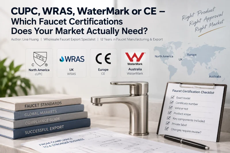 CUPC, WRAS, WaterMark eller CE – Hvilke vandhane-certificeringer har dit marked faktisk brug for?