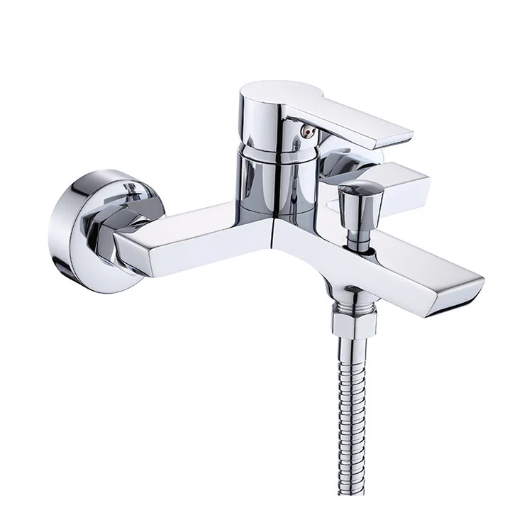 Messing fritstående badebruser mixer tap