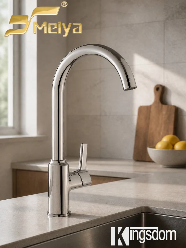 Sleek High Arc Gooseneck Kitchen Faucet